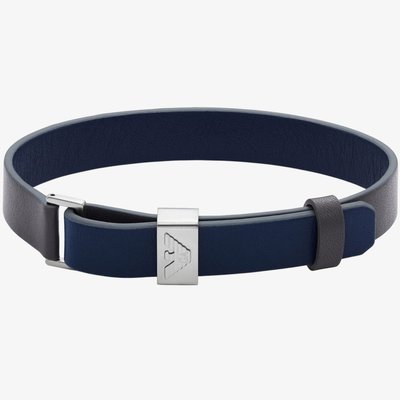Essential Navy & Grey Leather Bracelet