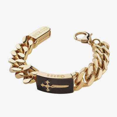 South Alameda Gold Plated Sword Curb Chain Bracelet JUMB04022 YGBK L