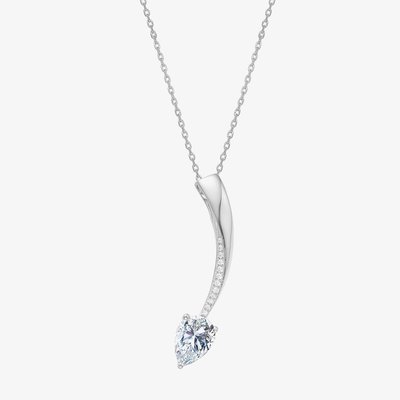 Sterling Silver Cubic Zirconia Shooting Star Pendant Necklace