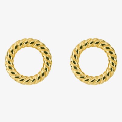 Fiorelli Gold Plated Circle Rope Stud Earrings