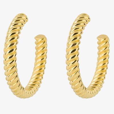 Fiorelli Gold Plated Rope Hoop Earrings