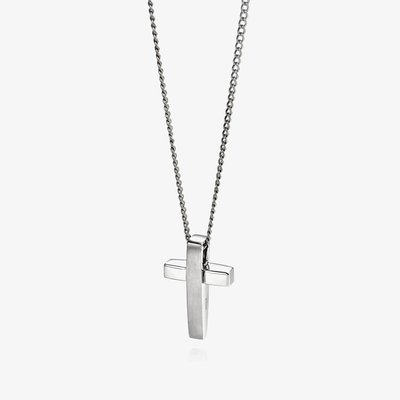 Stainless Steel Matte Polished Cross Pendant