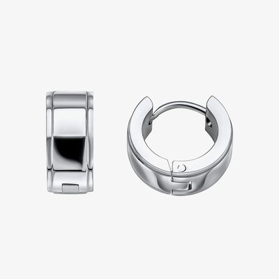 Stainless Steel Polished Huggie Hoop Earrings