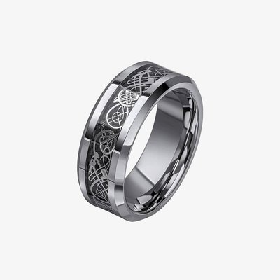 Fred Bennett 8mm Filigree Tungsten Ring R3863 62
