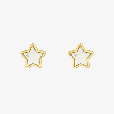 D For Diamond Gold Plated Star Stud Earrings