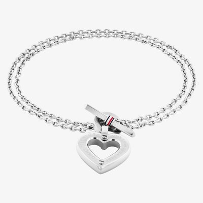 Ladies Silver Heart Bracelet