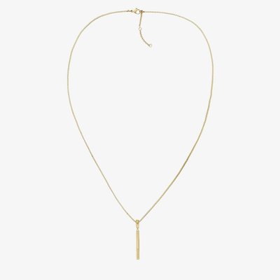 Ladies Linear Gold Bar Necklace