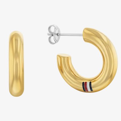 Ladies Gold Circles Hoop Earrings