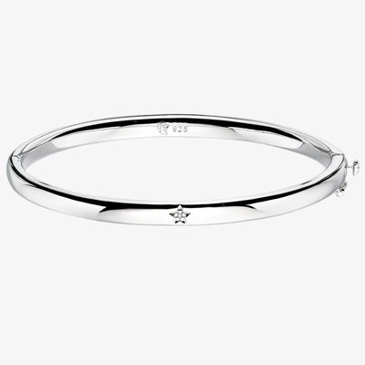 Xandra Silver Diamond Baby Bangle