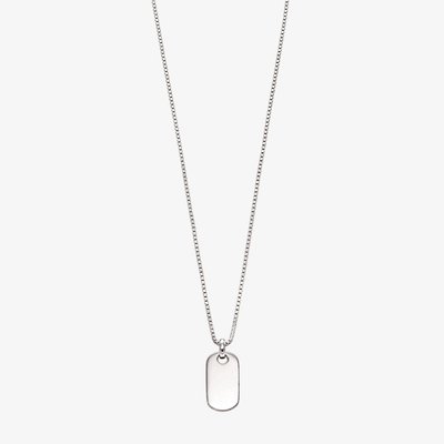 Boys Oli Silver Dog Tag Pendant Necklace
