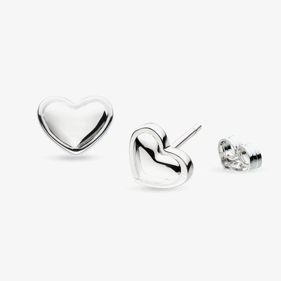 Love Silver Heart Stud Earrings