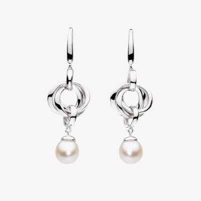 Kit Heath Bevel Trilogy Pearl Link Drop Earrings 5160FP