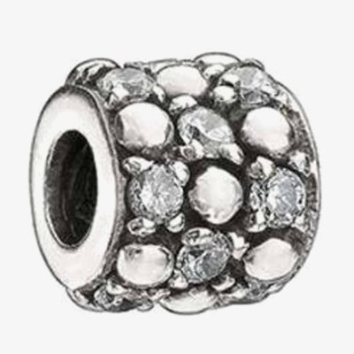 Chamilia Sterling Silver Diamond Shape Pink Cubic Zirconia Bead Jb 5C