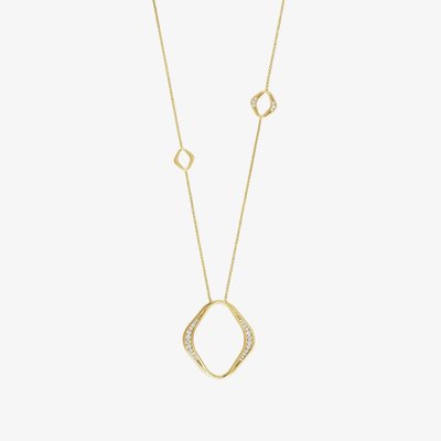 Unica Gold Plated Rhombus Open Necklace