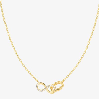 Lovecloud Gold Tone Plated Interlocking Infinity Necklace