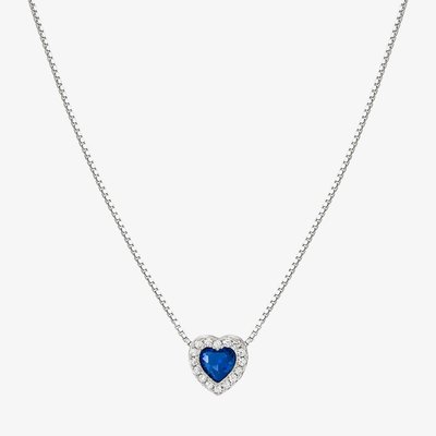 All My Love Sterling Silver Blue Heart Necklace