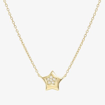 Petit Sparkle Gold Star Necklace
