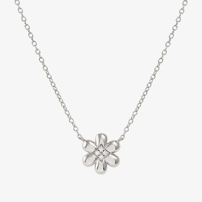 Petit Sparkle Silver Flower Necklace