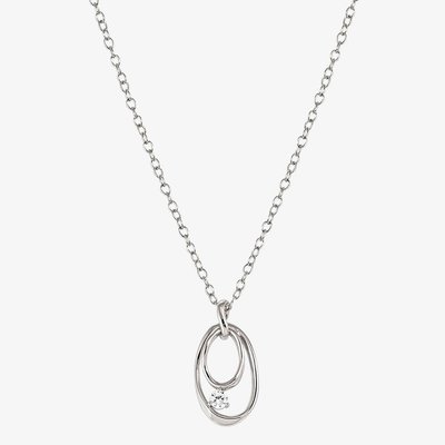 My Rebel Art Silver Double Oval Pendant Necklace
