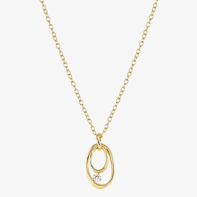 My Rebel Art Gold Tone Double Oval Pendant Necklace