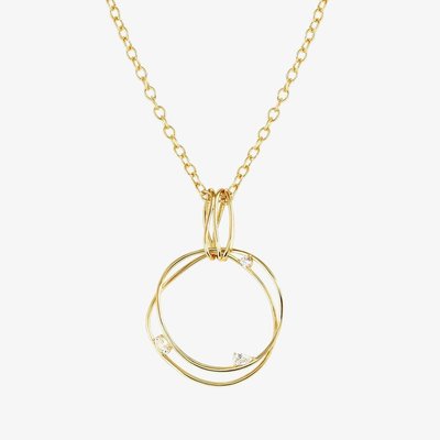 Nomination My Rebel Art Gold Plated & Cubic Zirconia Double Circle Necklace 242821/012