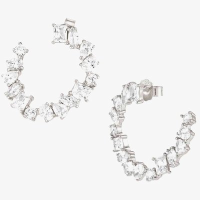 Colour Wave Sterling Silver Hoop Earrings