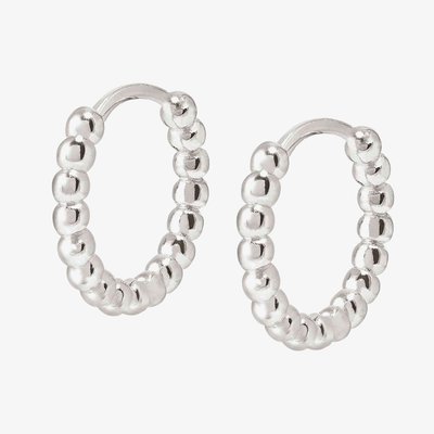 Lovecloud Sterling Silver Dotted Circle Hoop Earrings