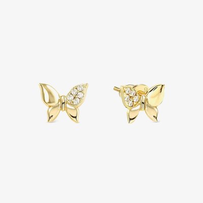 Petit Sparkle Gold Butterfly Stud Earrings