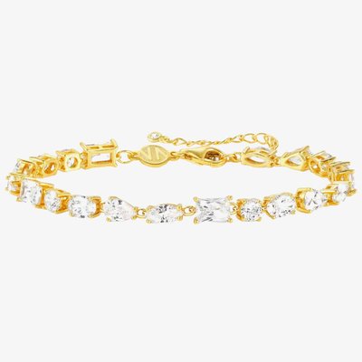 Colour Wave Gold Plated Multi-Cut Cubic Zirconia Bracelet