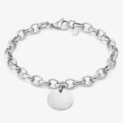 Sempre Con Me Engravable Round Disc Bracelet