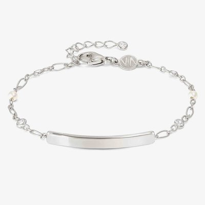 Messaggi D'Amore Engravable Plate White Cubic Zirconia Bracelet