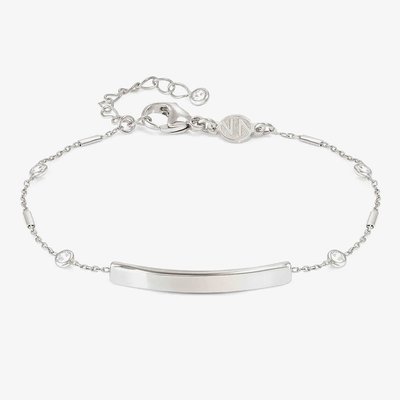 Messaggi D'Amore Engravable Plate Round Cubic Zirconia Bracelet