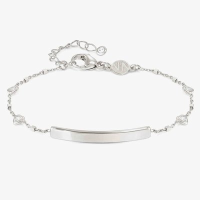 Messaggi D'Amore Engravable Plate Heart Cubic Zirconia Bracelet