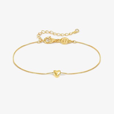 Armonica Gold Plated Cubic Zirconia Heart Pendant Bracelet