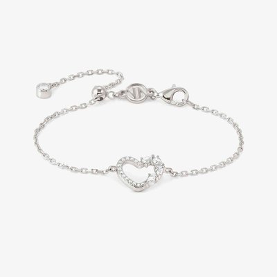 Shine Me Up Silver Multi Cut Cubic Zirconia Open Heart Bracelet