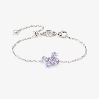Shine Me Up Silver Lilac & White Cubic Zirconia Butterfly Bracelet