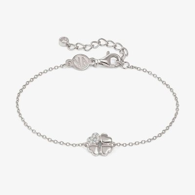 Petit Sparkle Silver Clover Bracelet