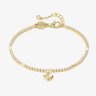 Petit Sparkle Gold Heart Tennis Bracelet