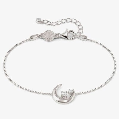 Dream Beats Silver Cubic Zirconia Moon Bracelet