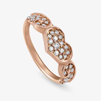 Angel Rose Gold Plated Sparkling Flying Heart Ring