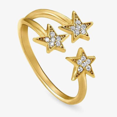 Stella Gold Plated Triple Star Ring