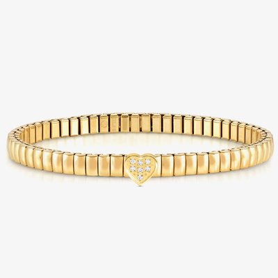 XTE Life Gold Finish Stainless Steel Cubic Zirconia Heart Bracelet