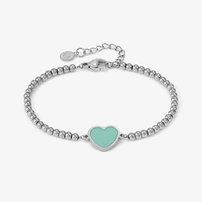 Emosfere Silver Mint Enamel Ball Bead Bracelet