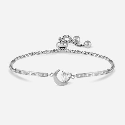Milleluci Silver Moon Heart Toggle Bracelet