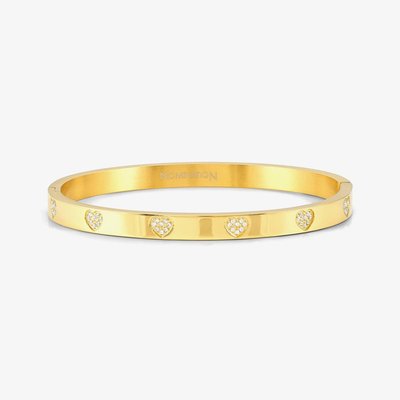 Nomination Pretty Bangles Gold Plated Cubic Zirconia Heart Medium Bangle 029512/006