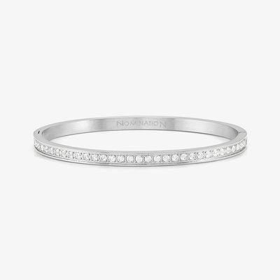 Nomination Pretty Bangles Stainless Steel Cubic Zirconia Channel Medium Bangle 029513/001