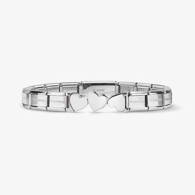Nomination Trendsetter Stainless Steel Three Heart Bracelet 021158/081
