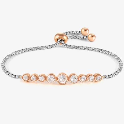 Milleluci Colour Stainless Steel White Crystal Circles Bracelet