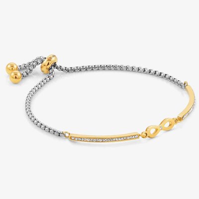 Milleluci Gold Finish Cubic Zirconia Infinity Bracelet