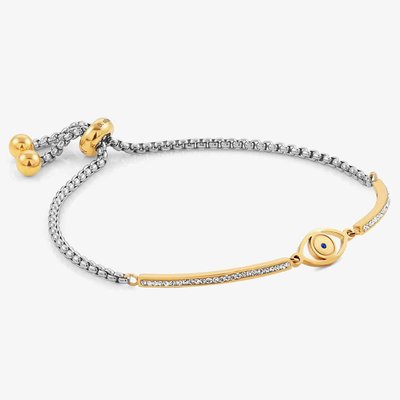 Milleluci Gold Finish Cubic Zirconia Eye Bracelet